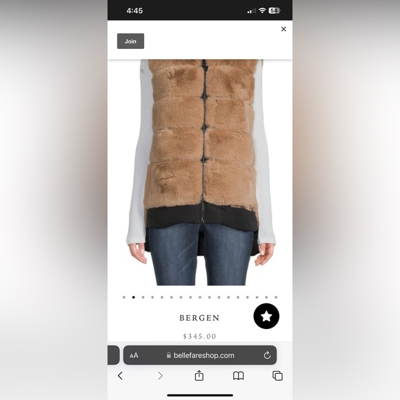 NWT Belle Fare Faux Fur Sleeveless Vest - Picture 4 of 4